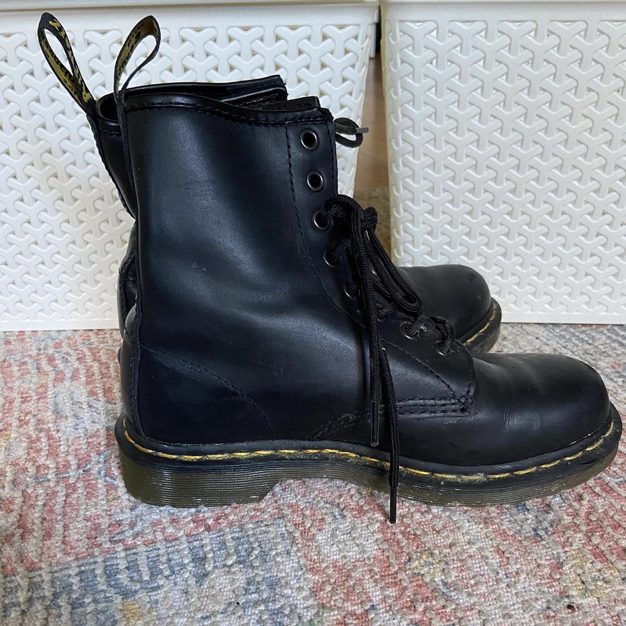 Dr. Martens Women's Black and Yellow Boots | Depop