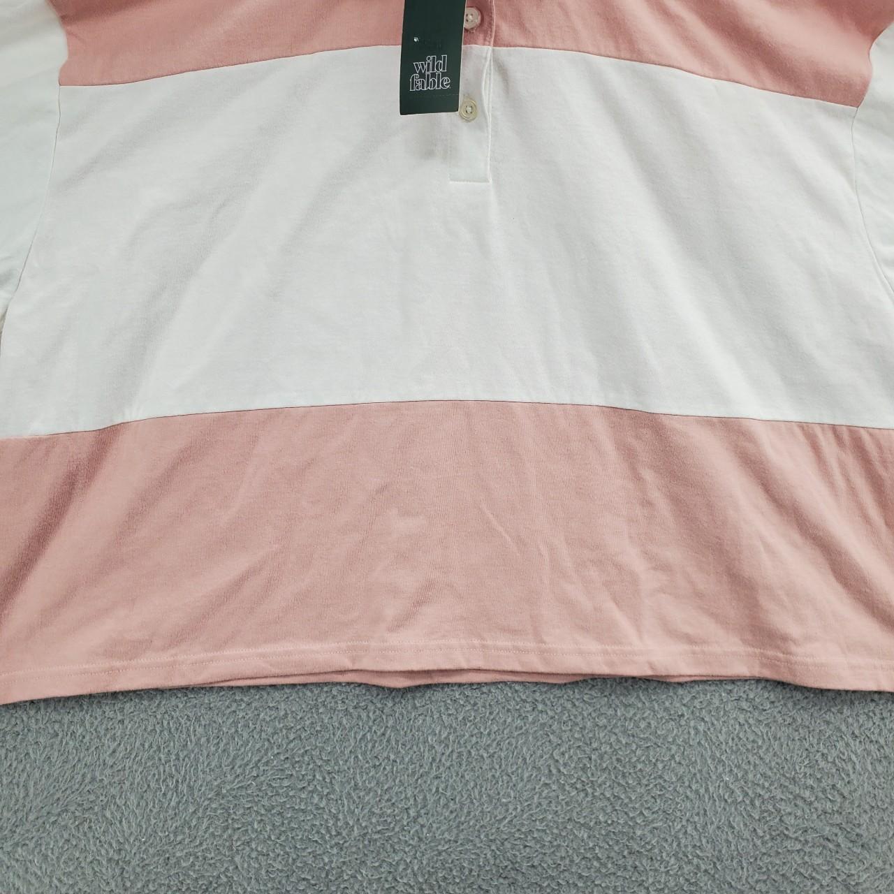 Women's Short Sleeve Boxy Crop Top Polo T-Shirt Wild Fable Pink