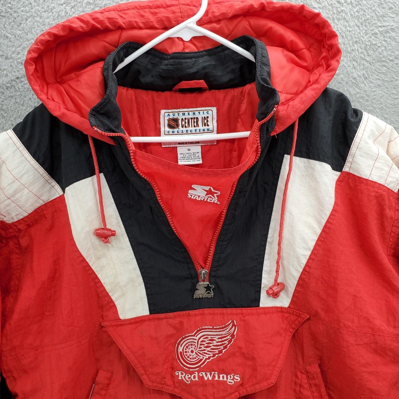 Vintage 90s Detroit Red Wings 1/2 Zip Starter Hockey Jacket Coat NHL Size XL