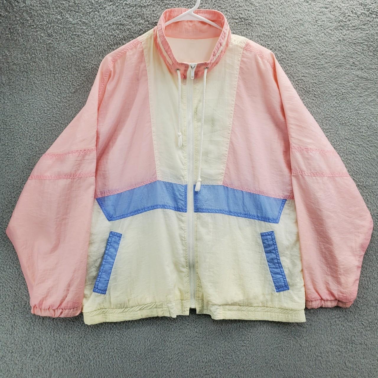 Vintage Pastel Colorblock Jacket Windbreaker Womens... Depop