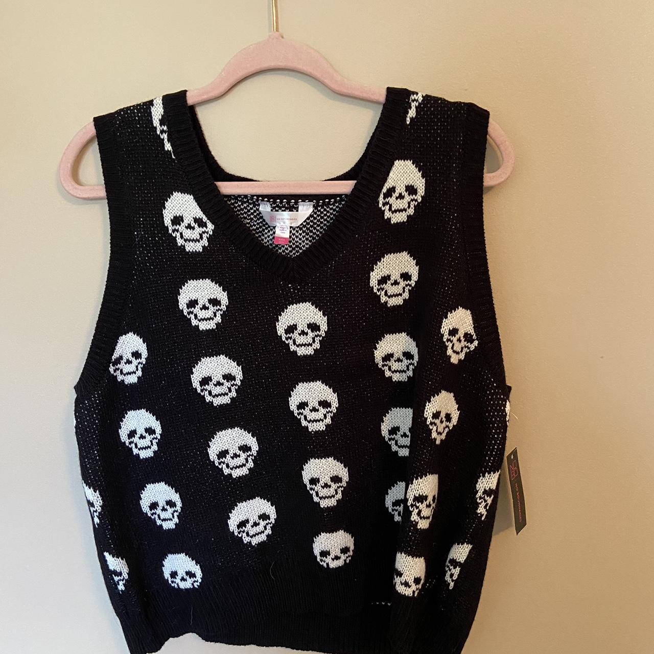 Never worn knitted skull sweater vest Fits smaller Depop