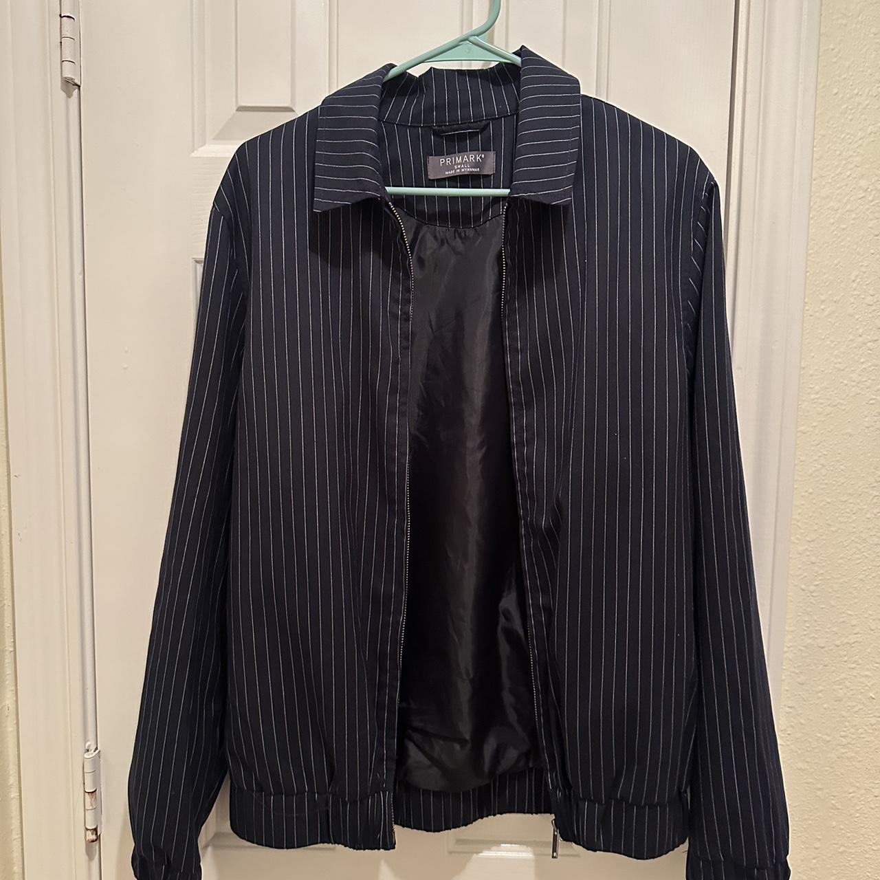 Primark Men's Navy and White Jacket Depop