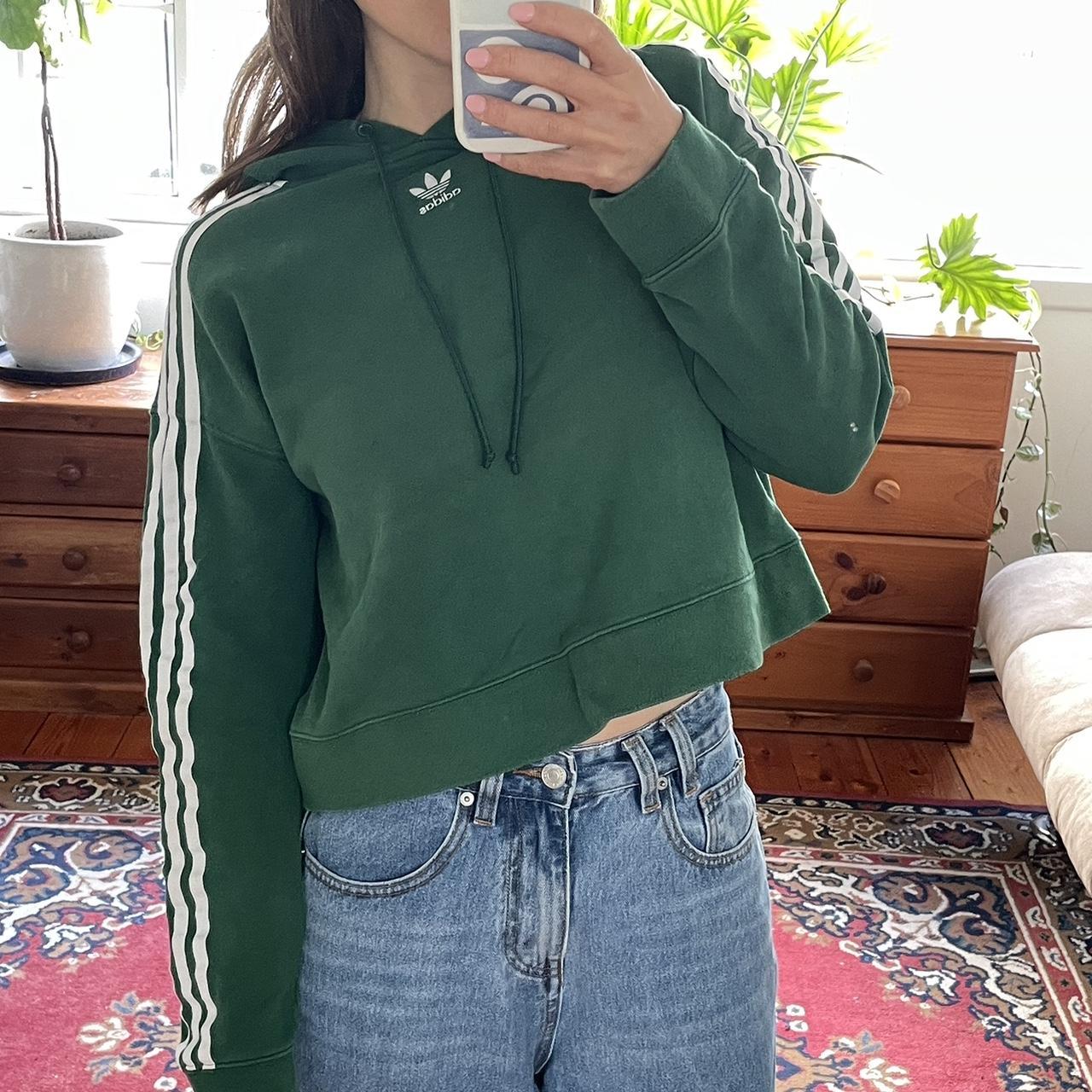 Adidas cropped hoodie green best sale