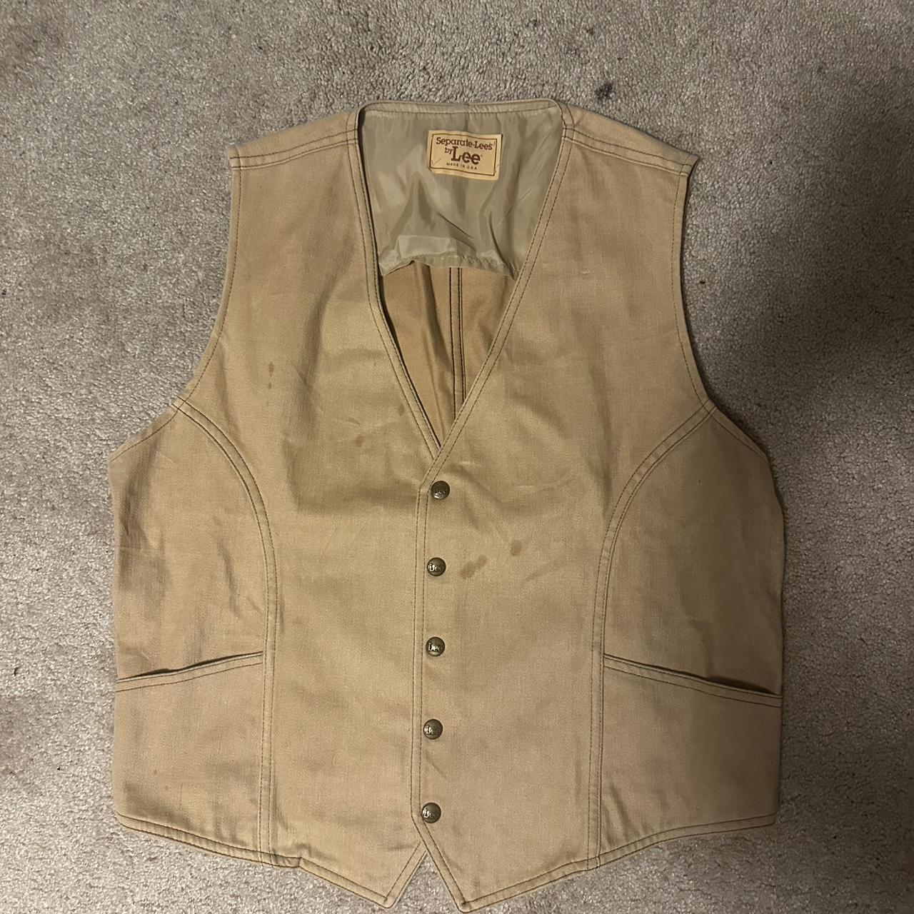 Lee Men's Vest - Tan/Brown - L – vintage 70s lee … - image 7