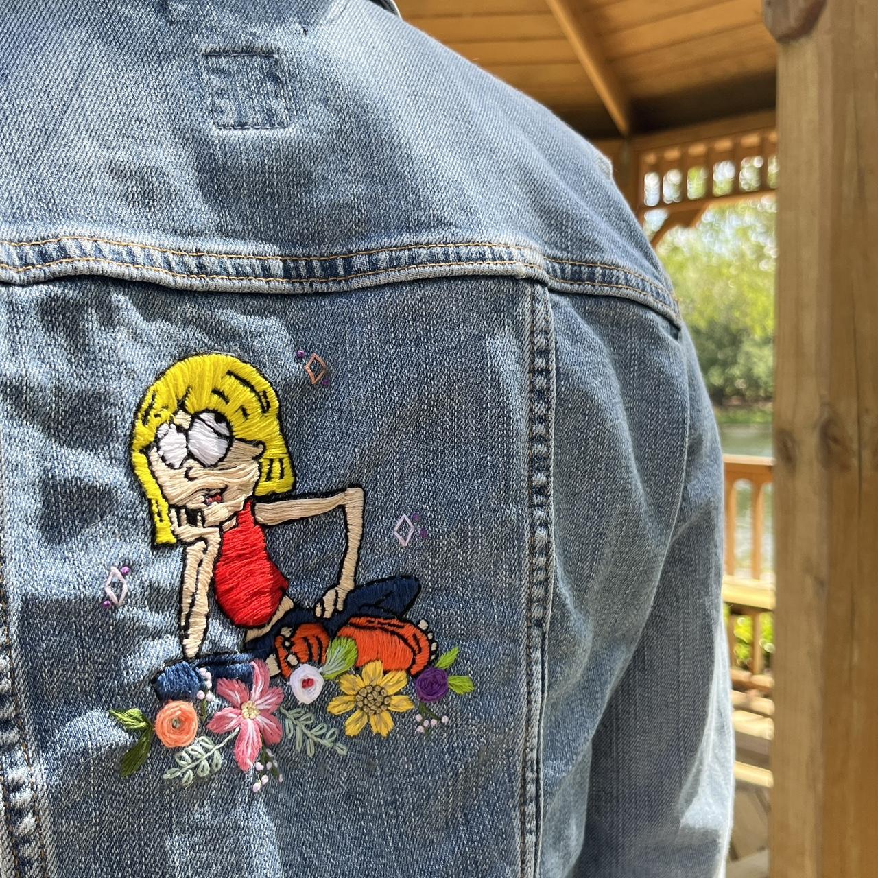Hand Embroidered Lizzie McGuire Denim Jacket Size | Depop