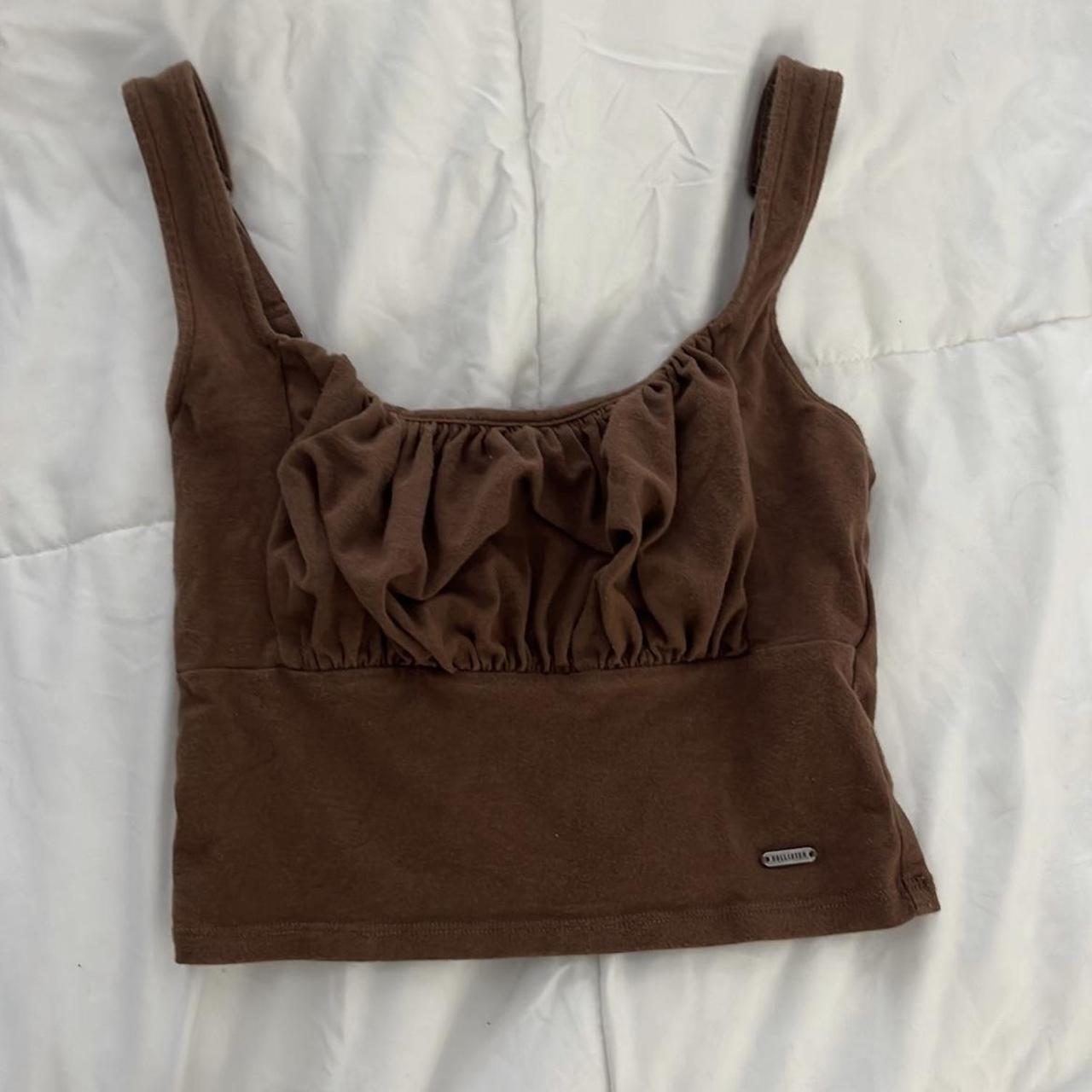 Hollister brown ruffle top - Depop
