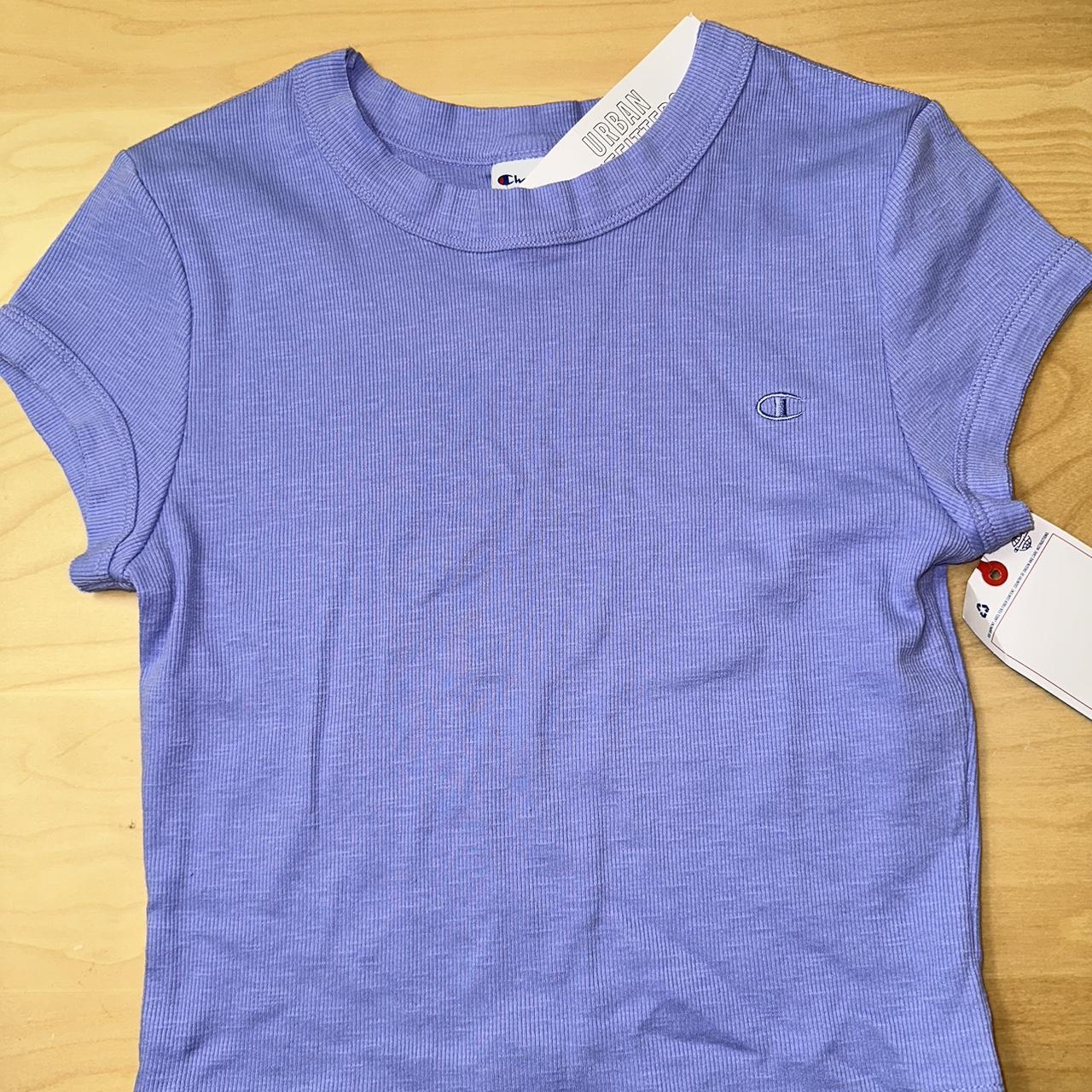 periwinkle champion t shirt from urban outfitters. Depop