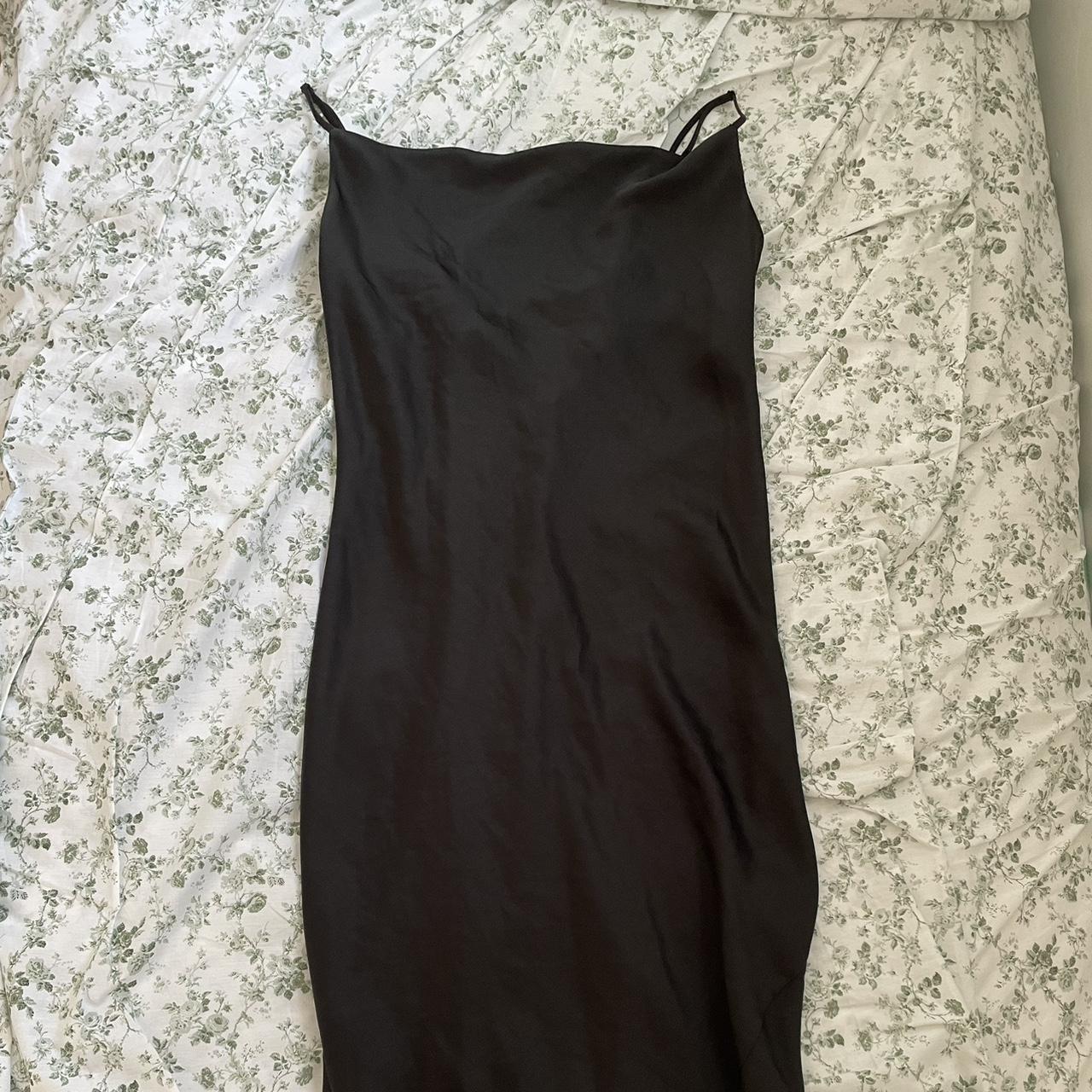 Aritzia Wilfred black silk slip dress The most... - Depop