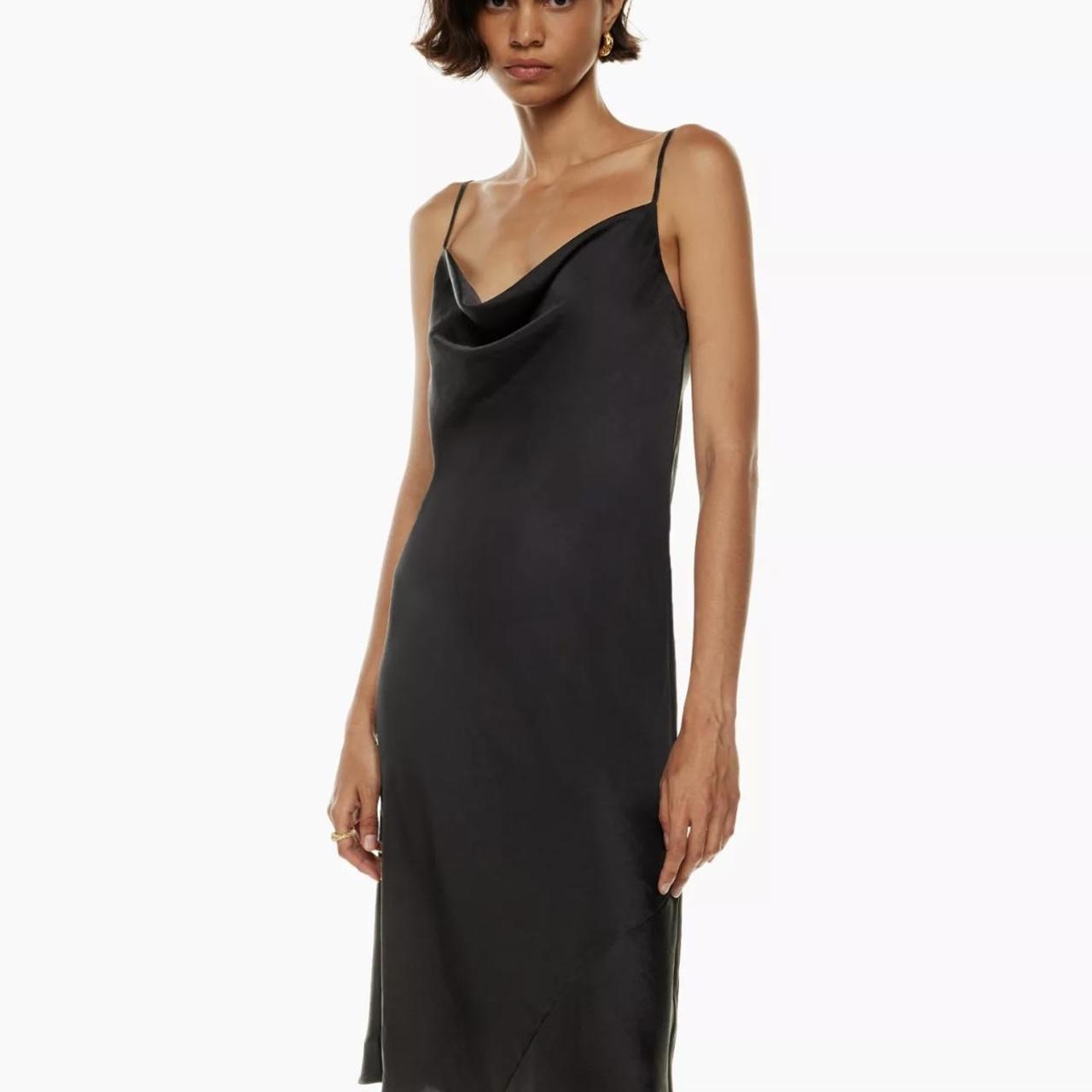 Aritzia Wilfred black silk slip dress The most... - Depop