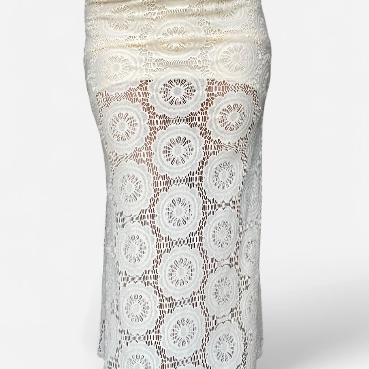 Vintage Women's Skirt - Cream/White - L – Vintage… - image 5
