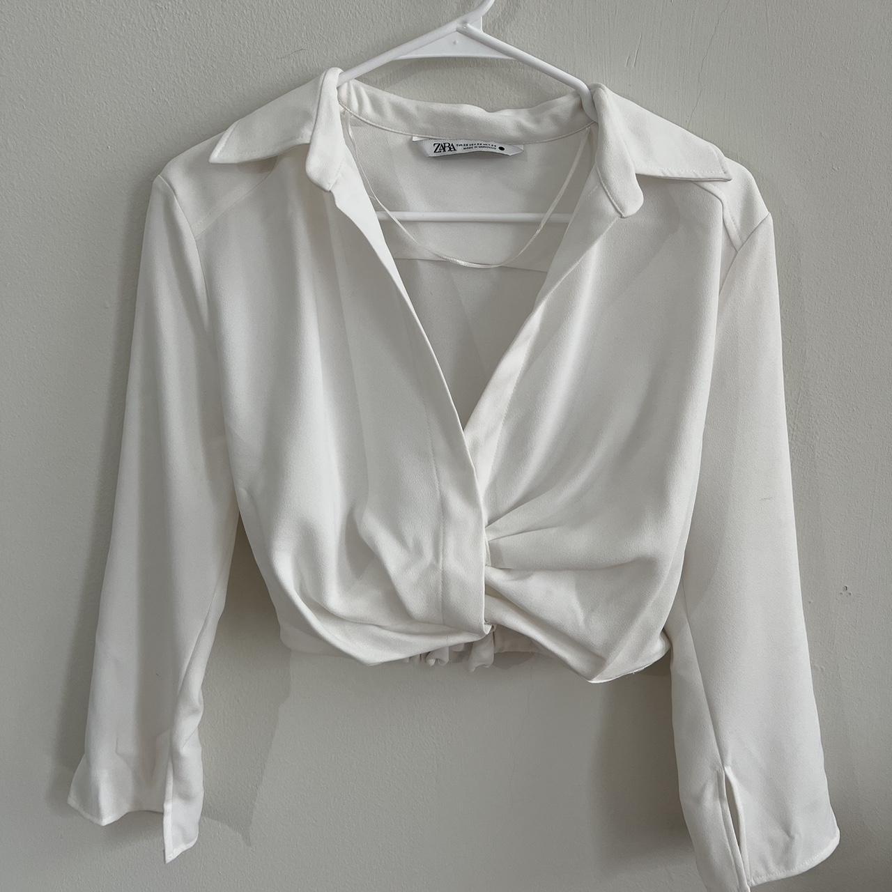 Zara cropped collared shirt Depop