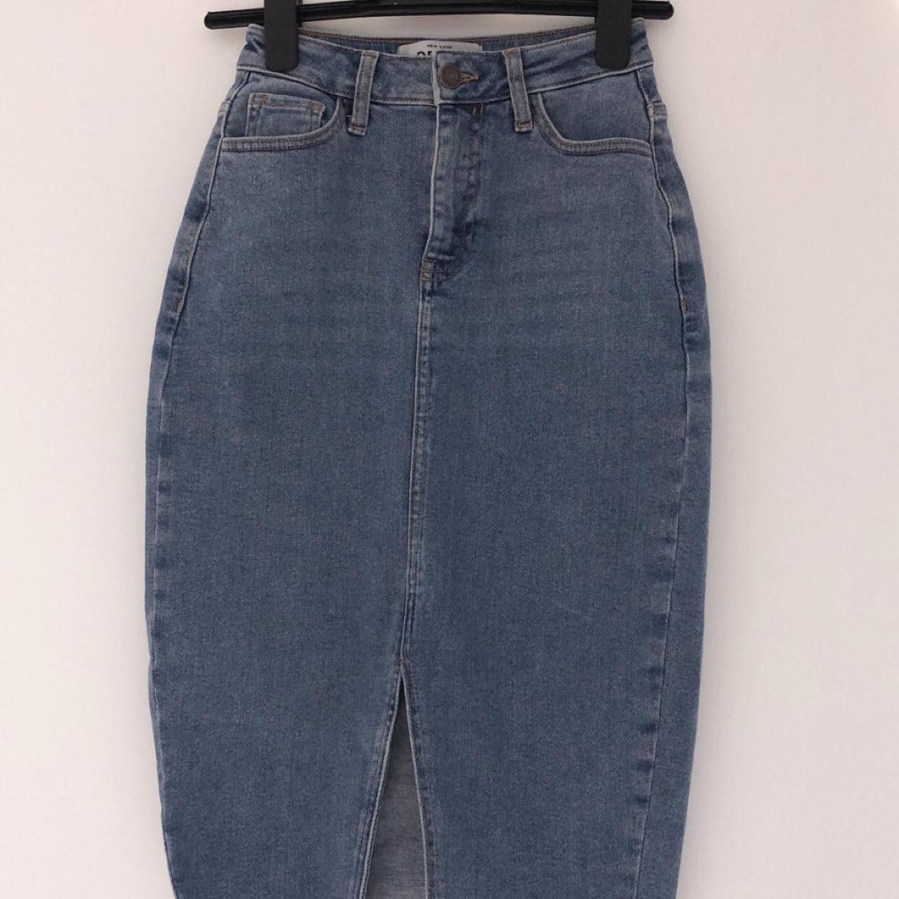 Denim split hem skirt Denim split skirt Denim... - Depop