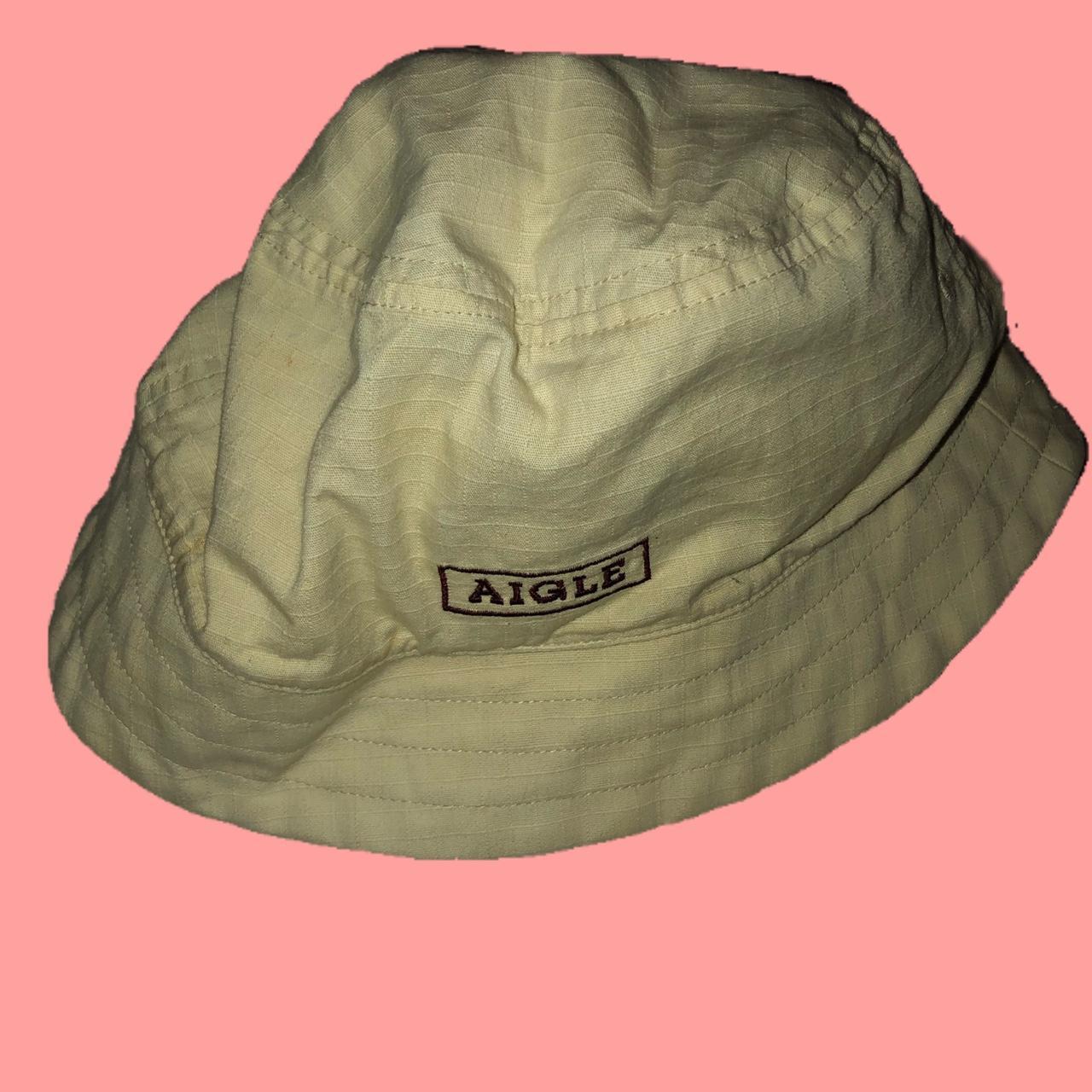 cream and burgundy bucket hat read bio‼️ definitely... - Depop