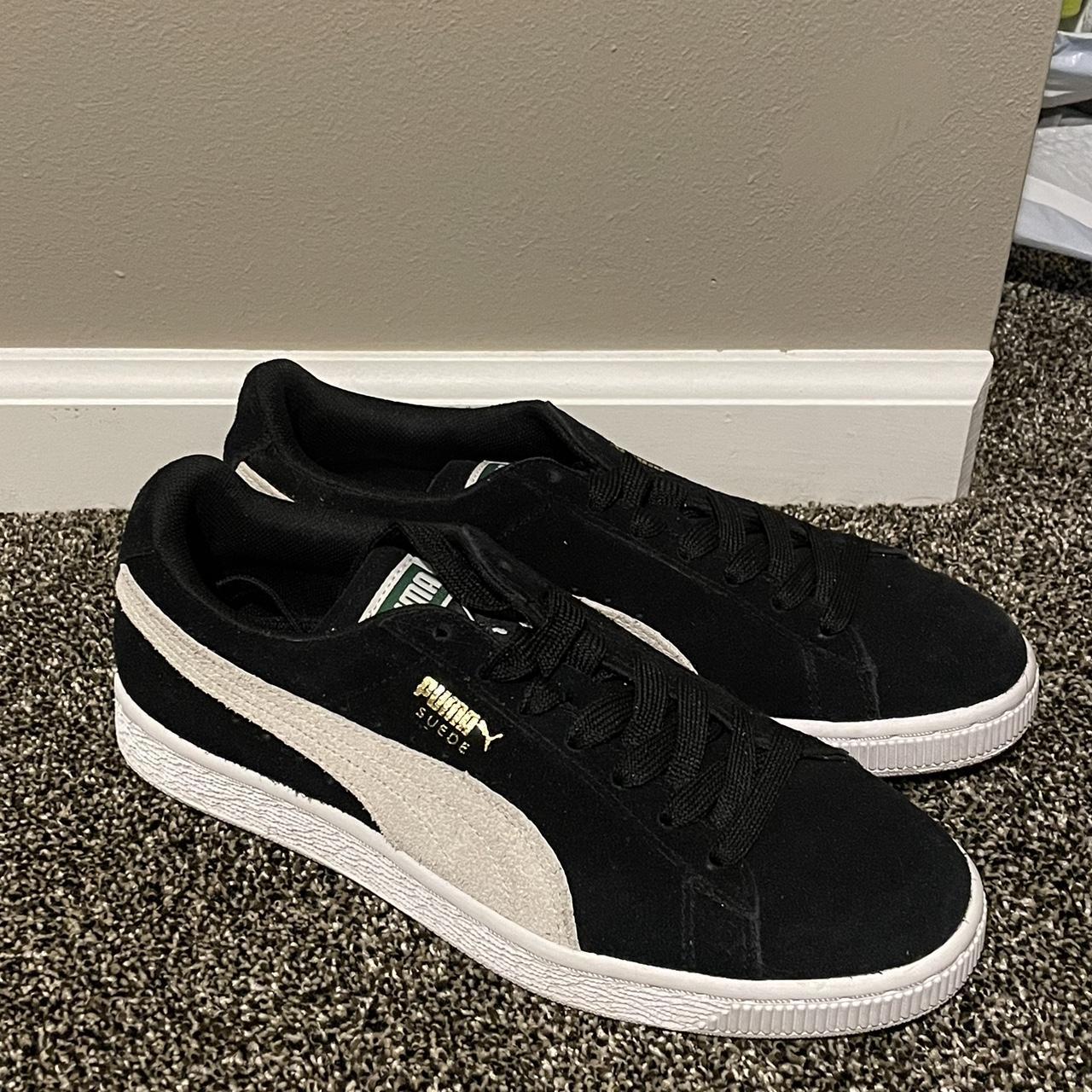 Puma Women's Black and Tan Trainers | Depop