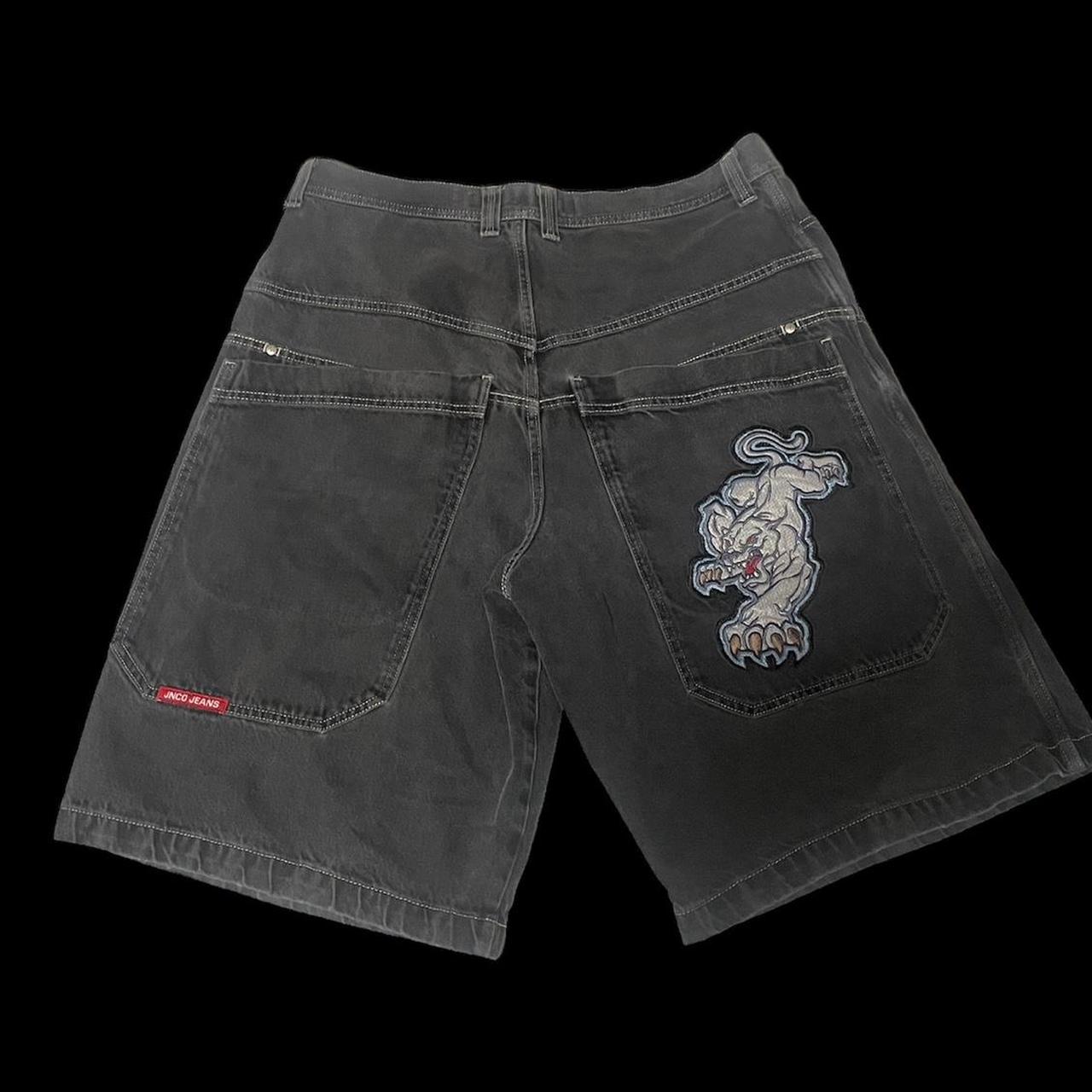 CRAZY JNCO WHITE PANTHER SHORTS DO NOT BUY I WILL... - Depop