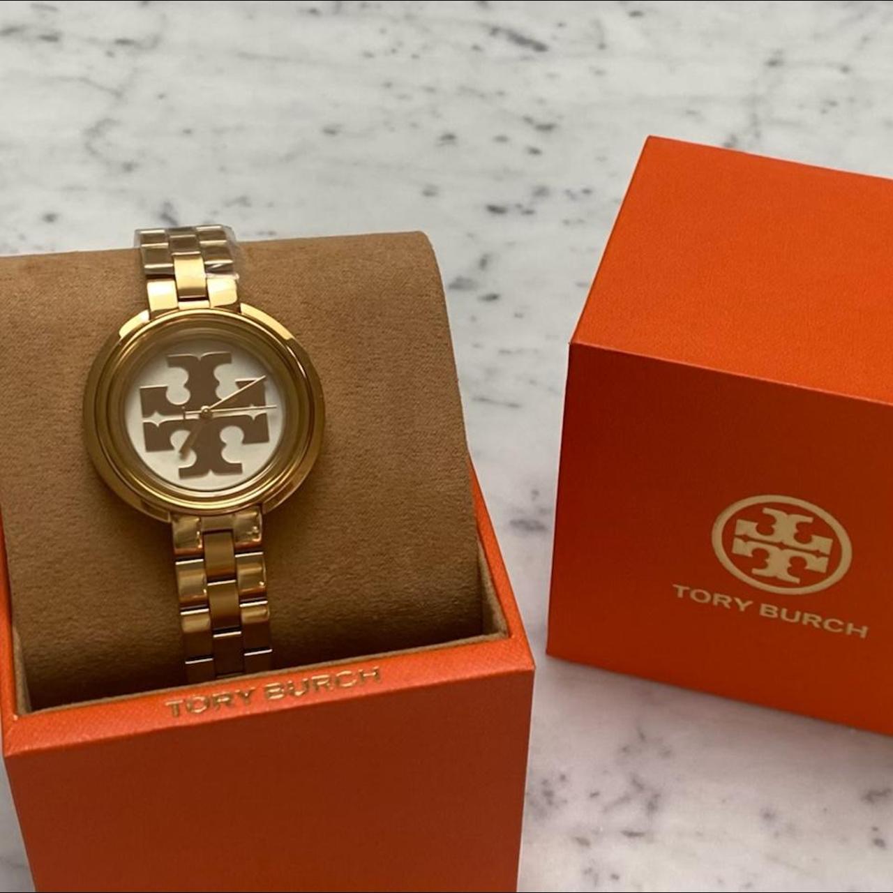 Tory Burch Tbw6208 Miller Gold Logo Ivory Dial... - Depop