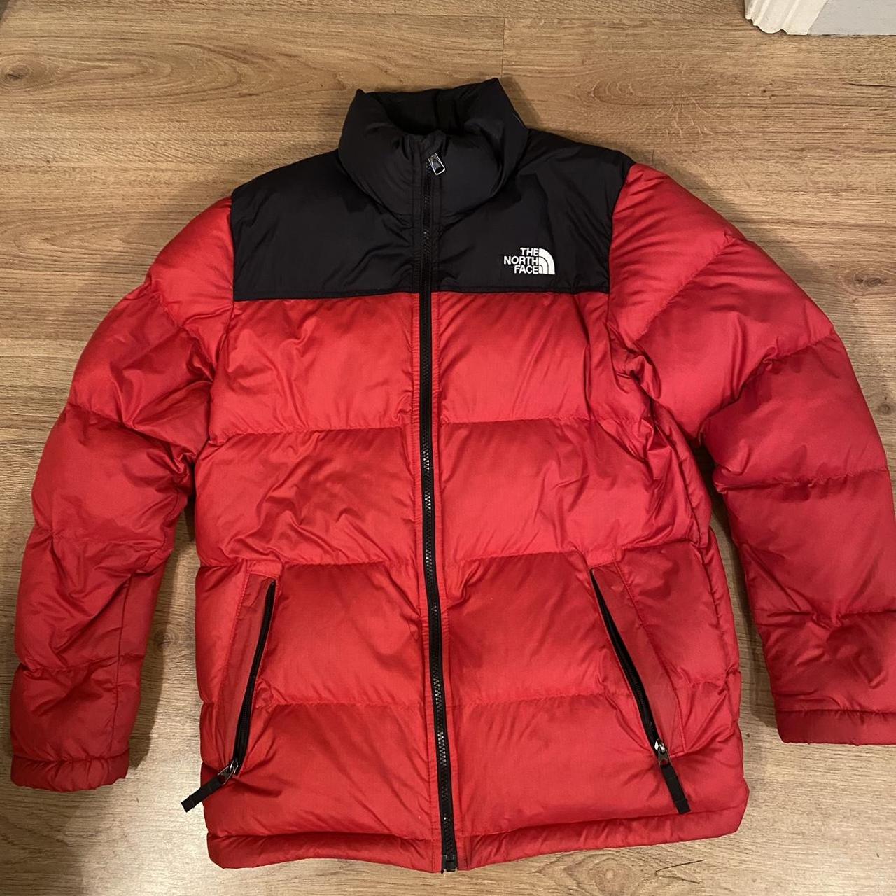 red north face coat xl boys can fit small or maybe... - Depop