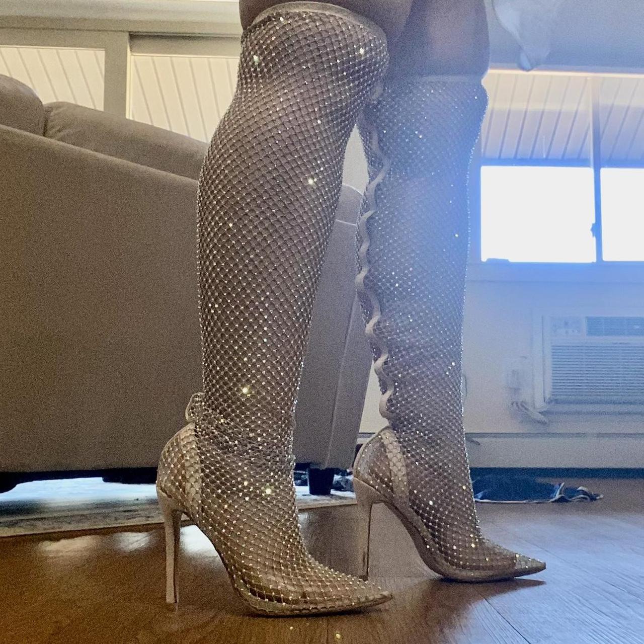 Rhinestone Fishnet Heels Diamante Fishnet. Depop