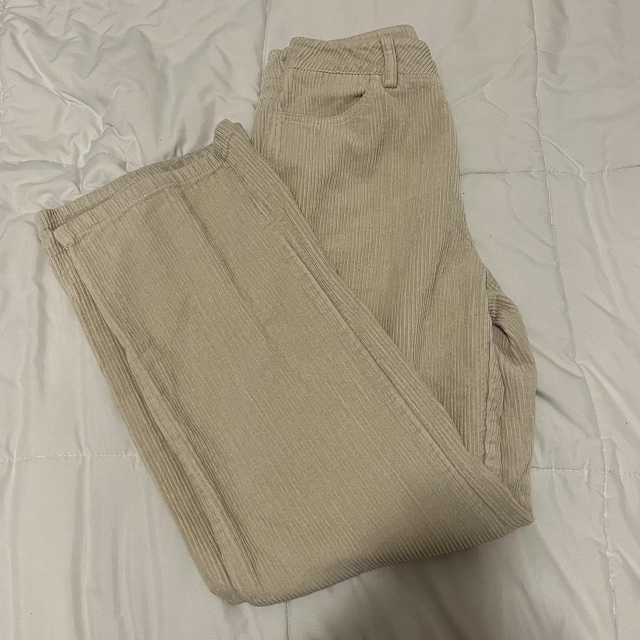 beige corduroy pants - worn twice - size 27 - from... - Depop