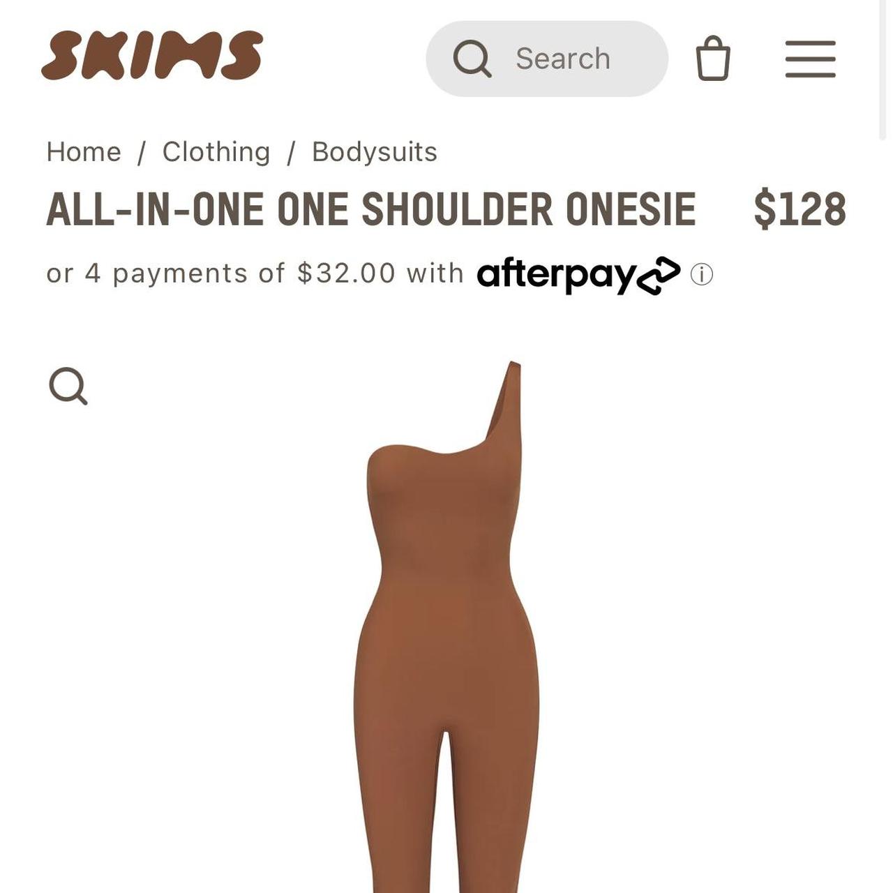 Skims All In One Shoulder Onesie - chocolate color - - Depop