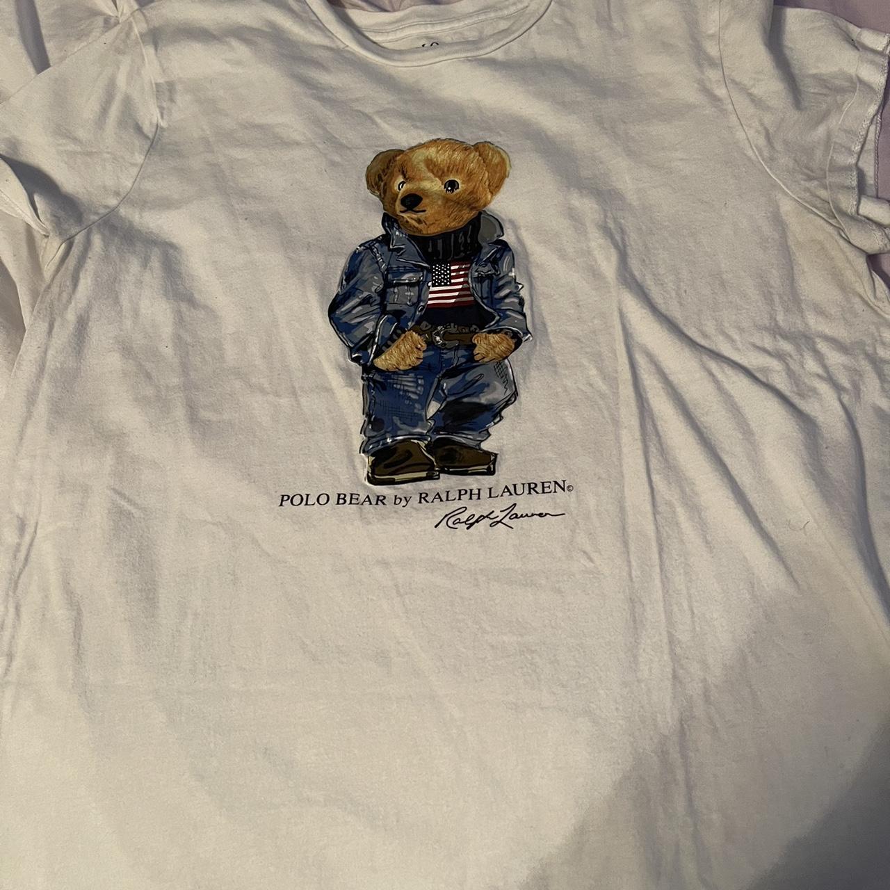Polo Bear - LARGE IN KIDS re upload, shirt still... - Depop