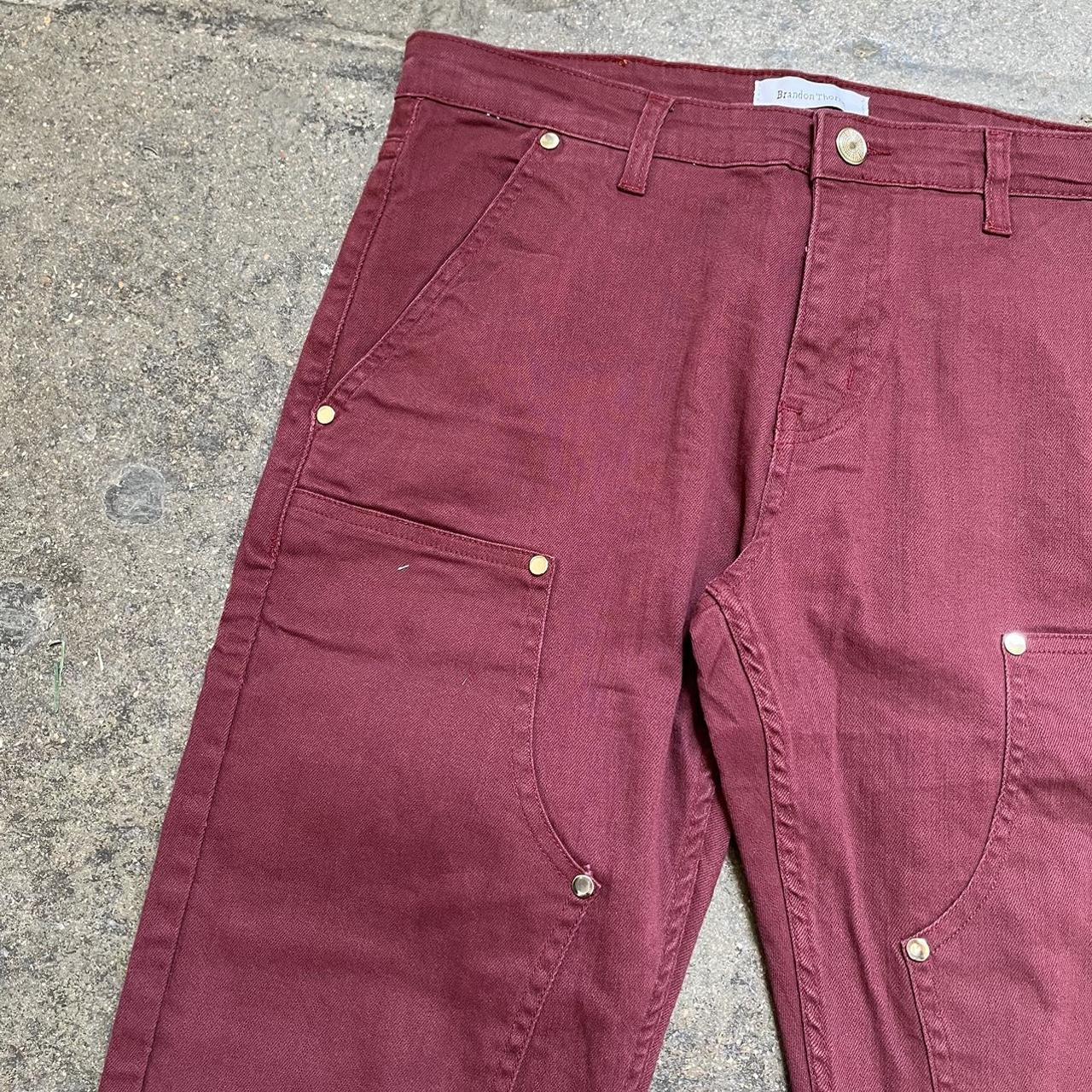 Double Knee Pants Burgundy (Wine) Brand new... - Depop