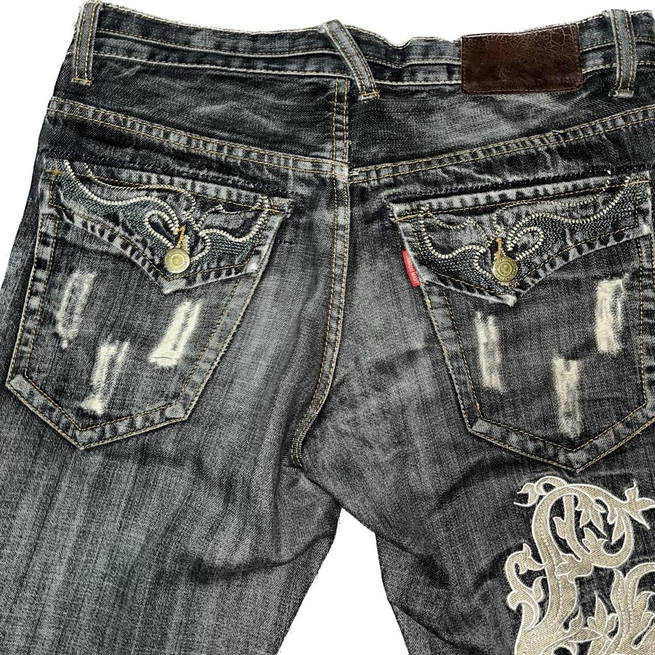 Tornado Mart Tribal Embroidered Flared Denim A | Depop Tornado Mart Tribal Embroidered Flared Denim A | Depop