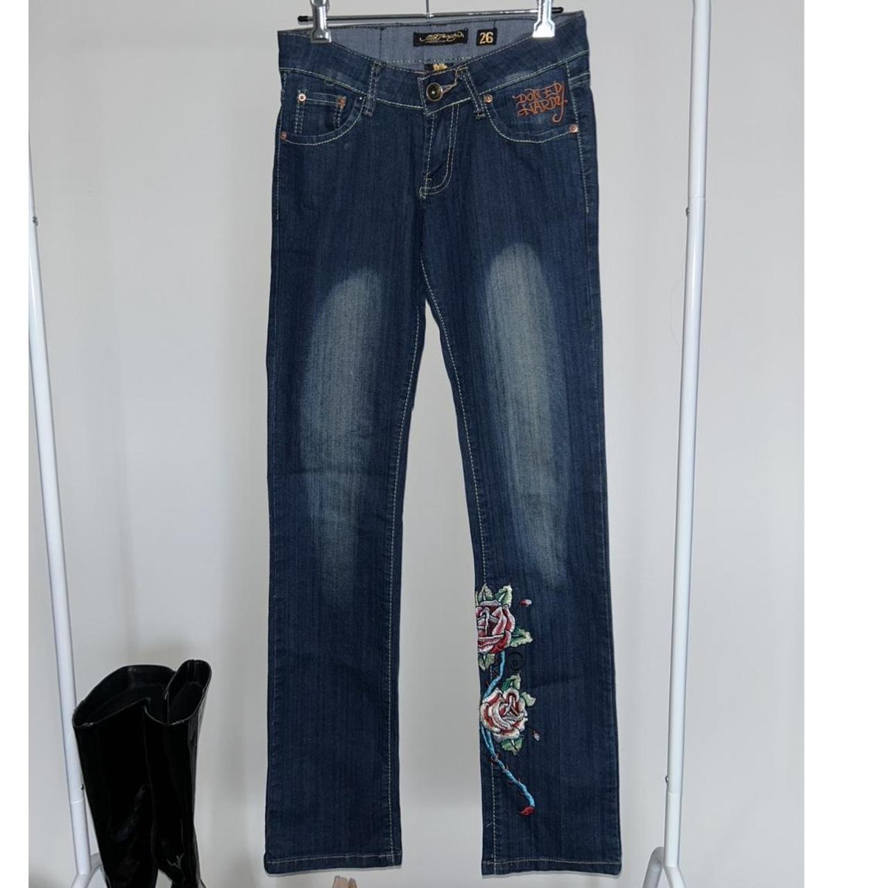 Don ed hardy iconic jeans with print on the back... - Depop