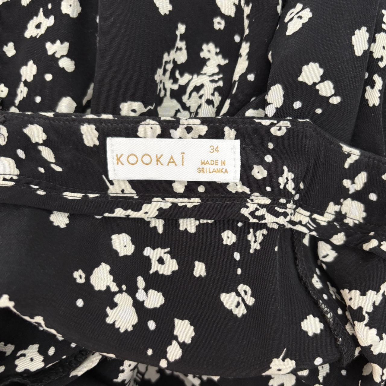 Kookai black & ivory floral midi / maxi skirt, size... Depop