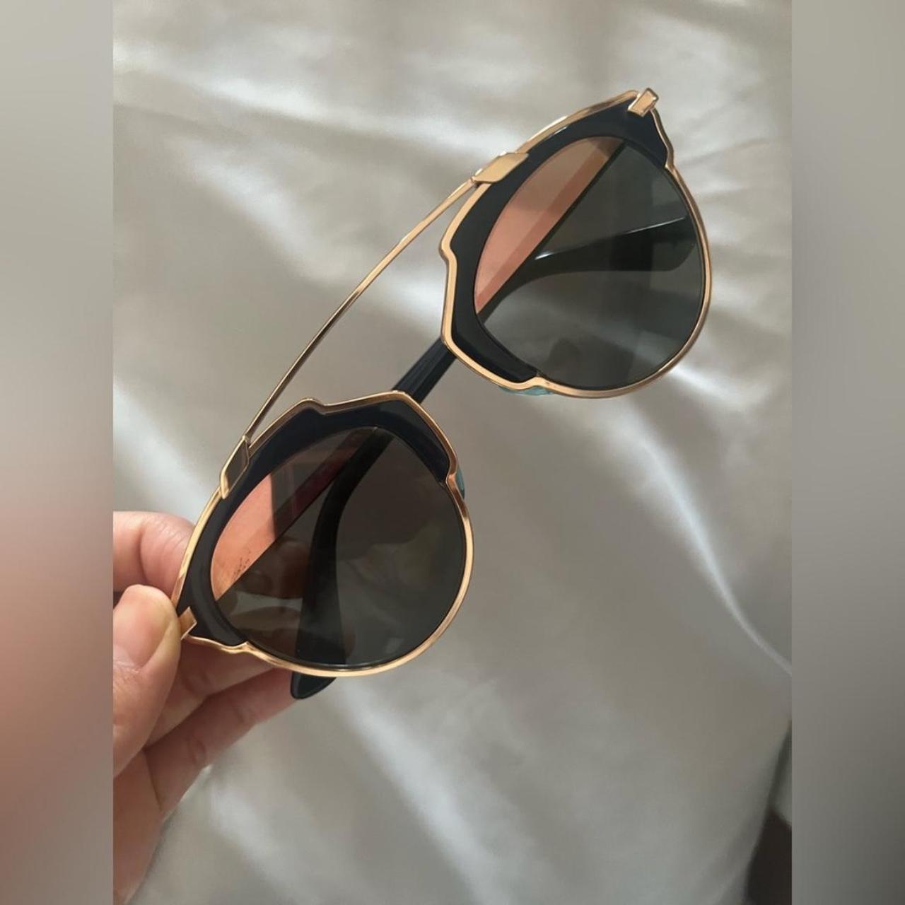 DIOR SO REAL SUNGLASSES Navy Rose gold tinted. Depop