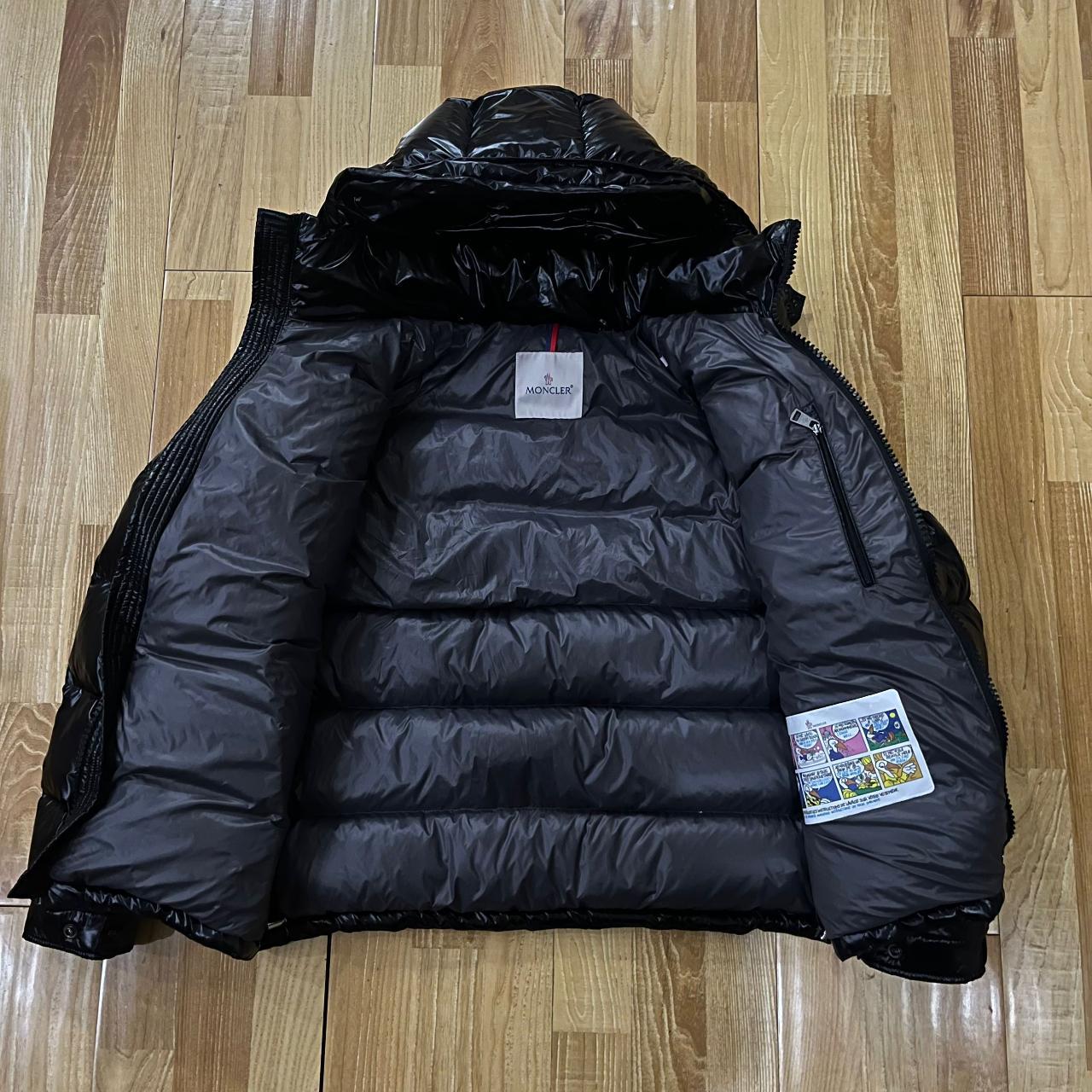 MONCLER MAYA Womens Hooded Down Jacket Black Puffer... - Depop