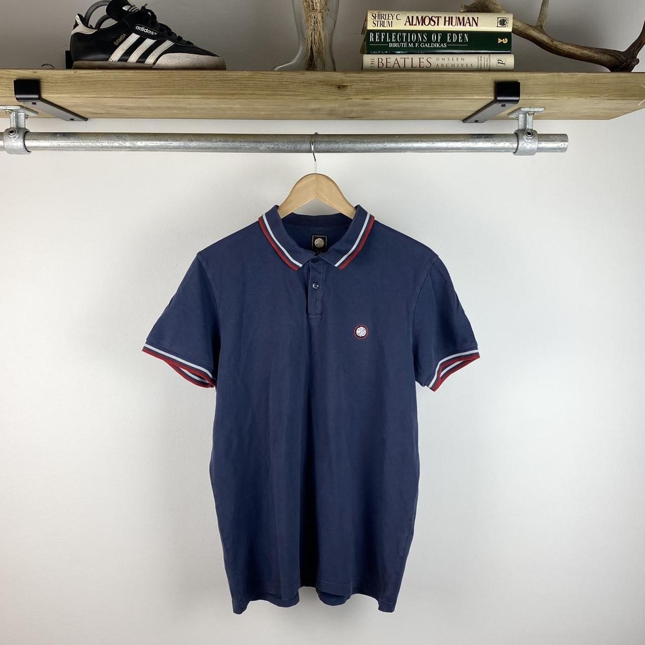 Lovely retro navy blue Pretty Green polo shirt. y2k... - Depop