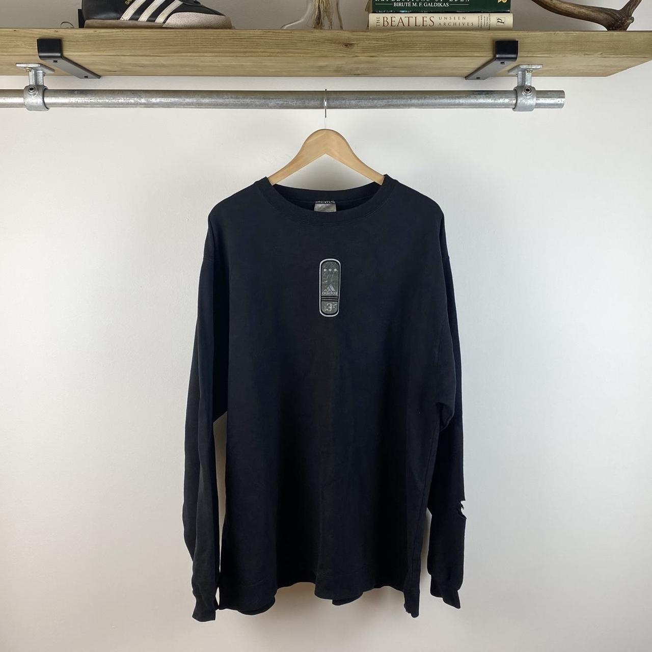 Retro vintage black Adidas jumper. Super 90s casual... - Depop