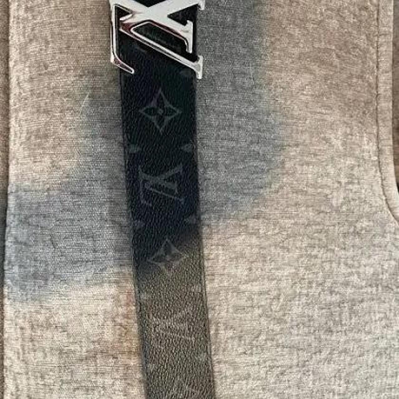 Louis Vuitton LV Initiales 35mm Reversible Belt, Grey, 95