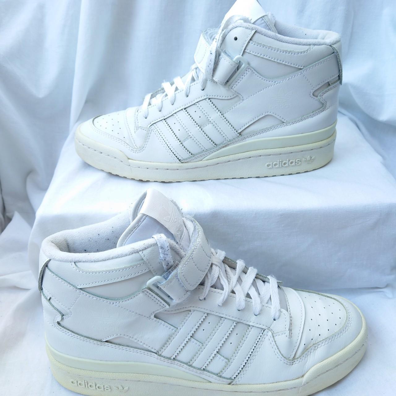 Adidas high tops all white best sale