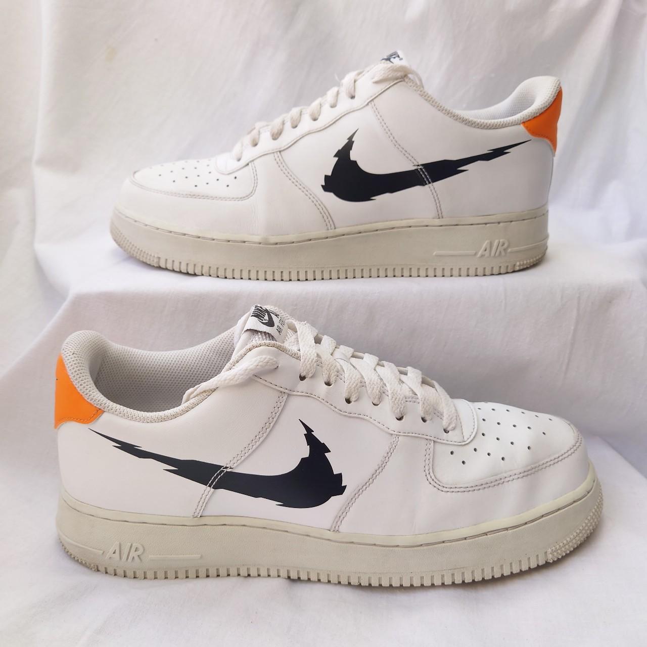 Nike Air Force 1 Low 07 Glitch Swoosh UK 10 White. Depop