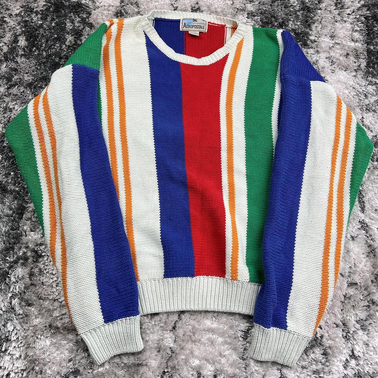 Vintage Aeropostale Color Block ChunkyKnit Striped Sweater deals 90s XL - Faded rare