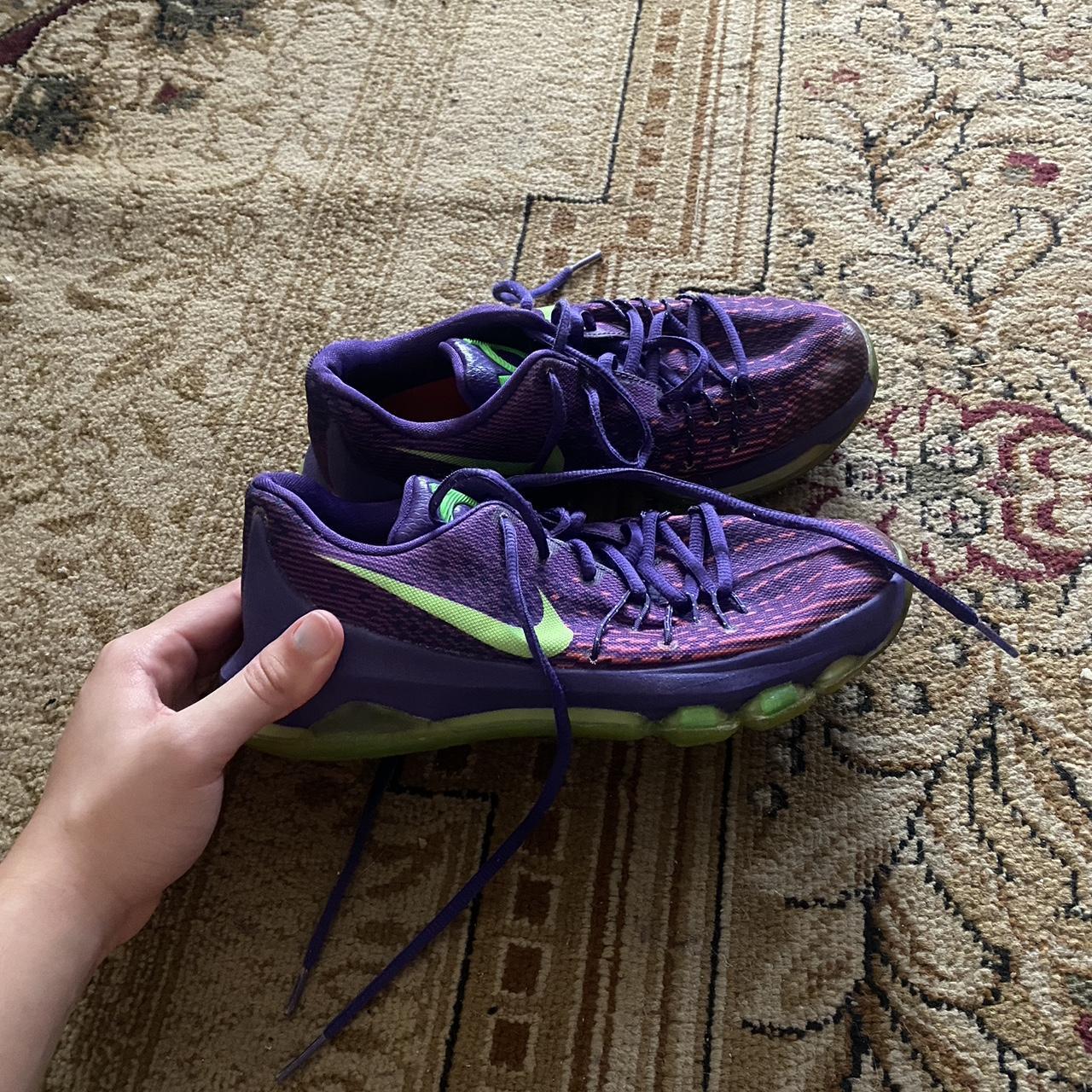 Kd 8 purple and green basketball shoes Depop