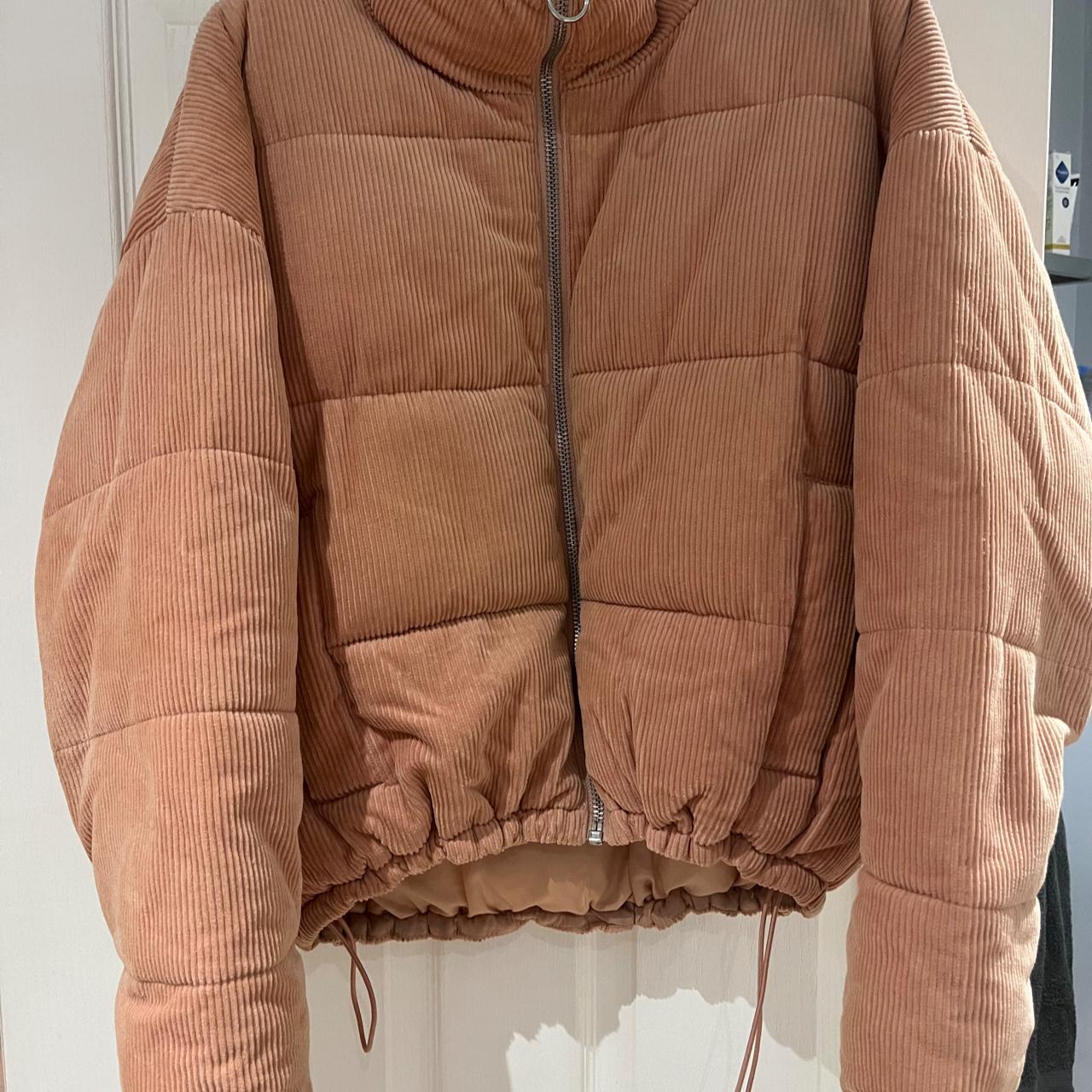 Topshop pink hotsell corduroy puffer jacket