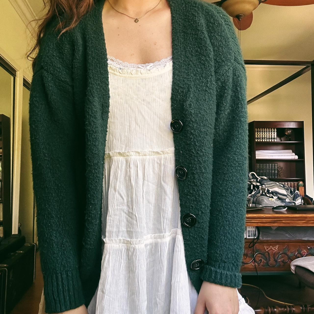 Cozy green cardigan. Super cozy, well loved! Feel... - Depop