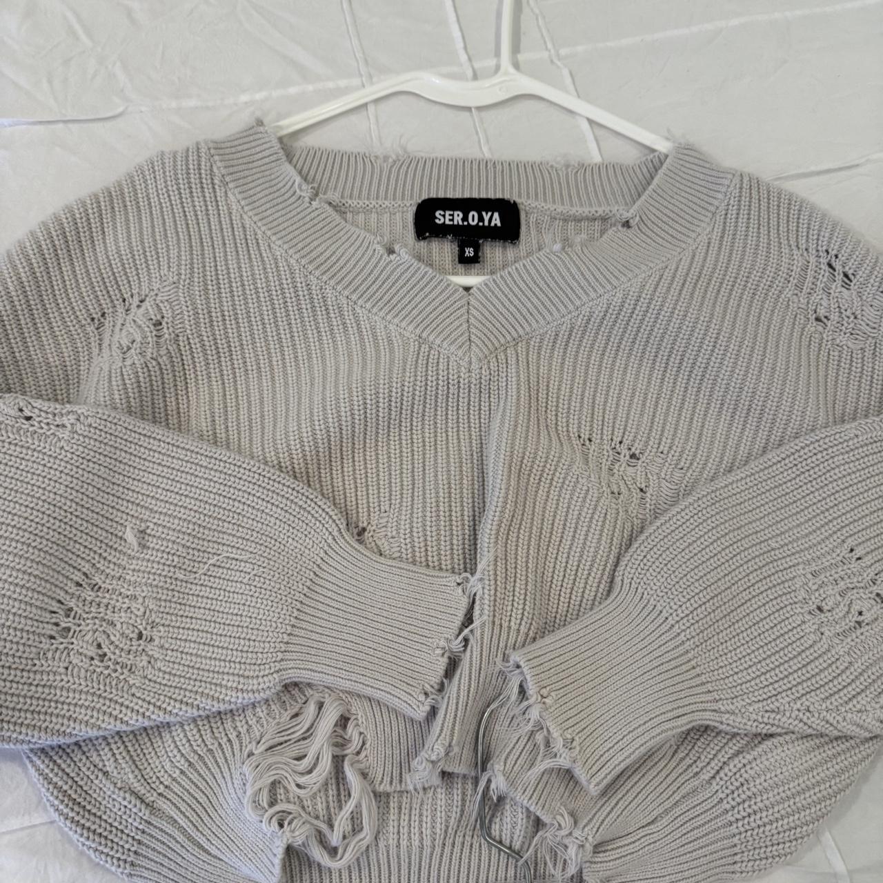 SER.O.YA Women's Sweater - Grey/Cream - XS – Grey… - image 2