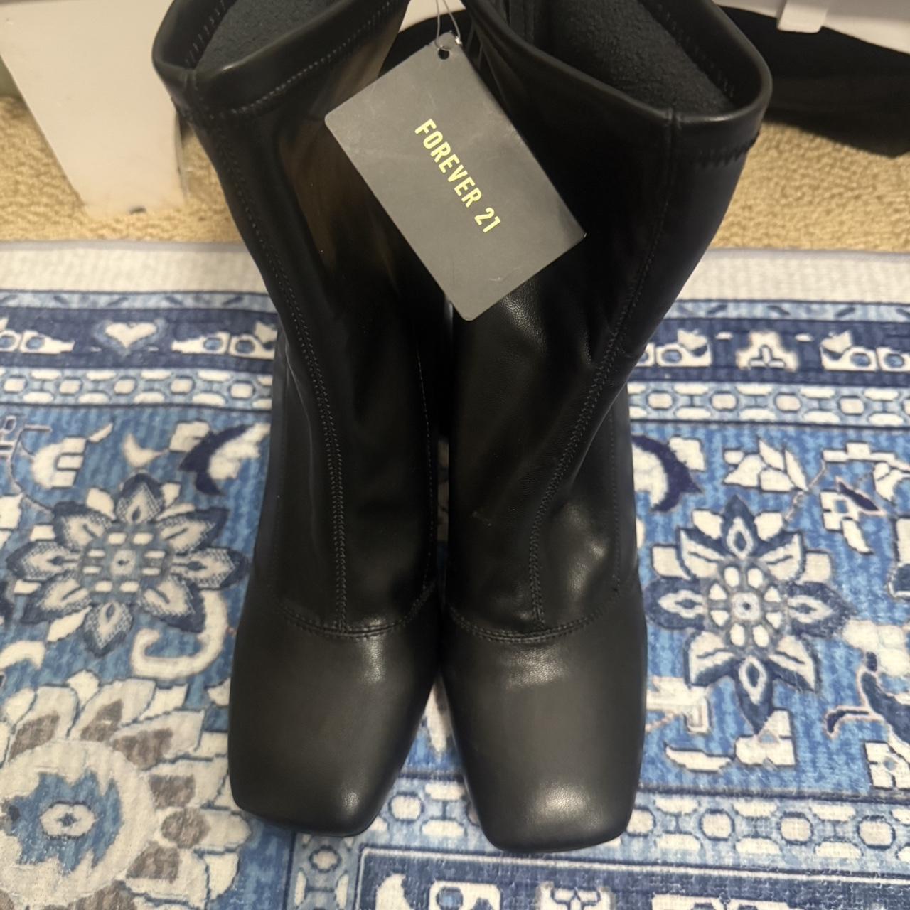 Forever 21 Women's Ankle Boots Black US – Black faux