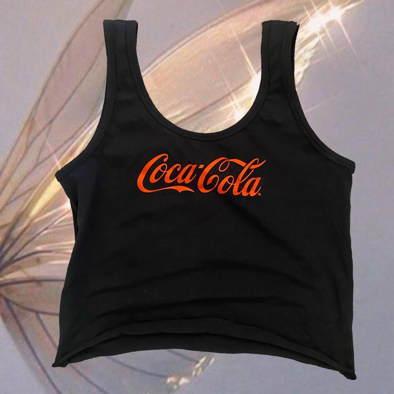 Cute Black Coca Cola Fitted Tank Top Coquette Depop