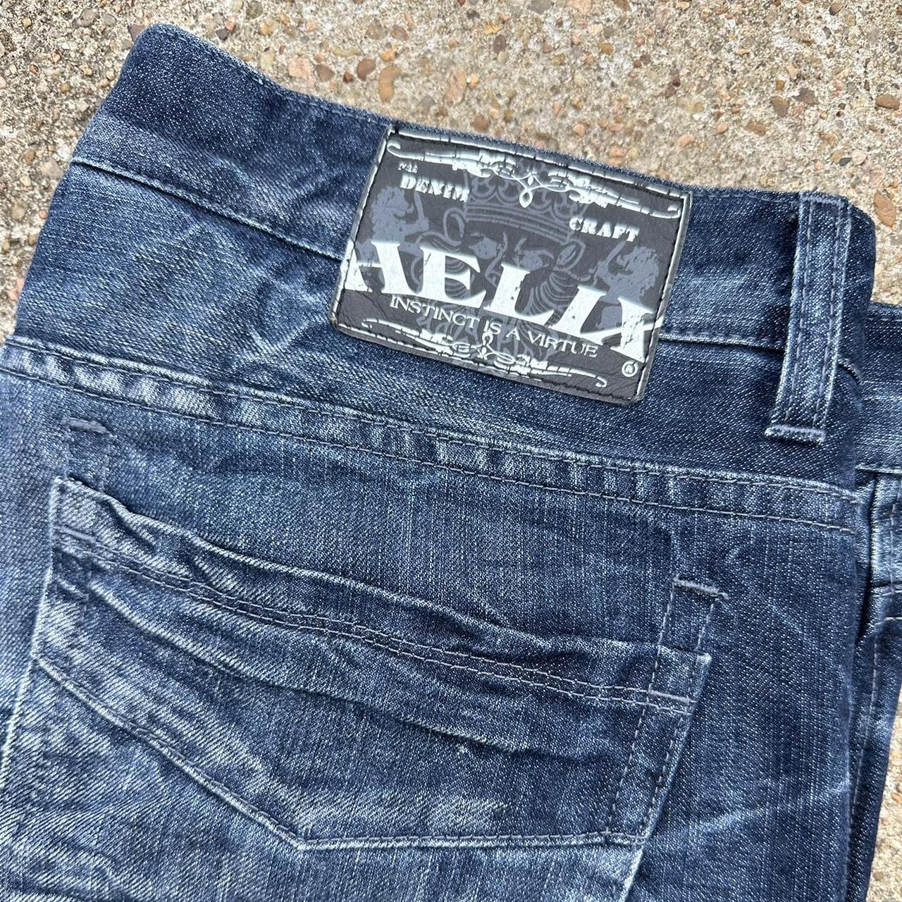 Men's Navy and White Jeans (3)