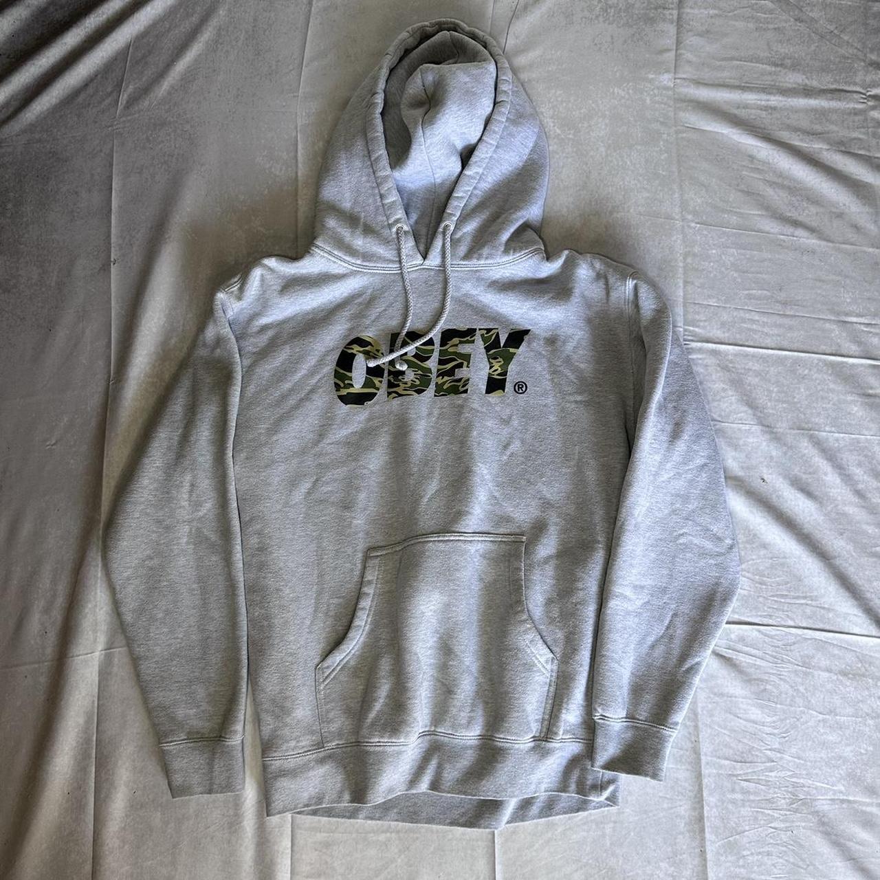 Cyber Y2K Obey Hoodie • size medium , super heavy,... - Depop