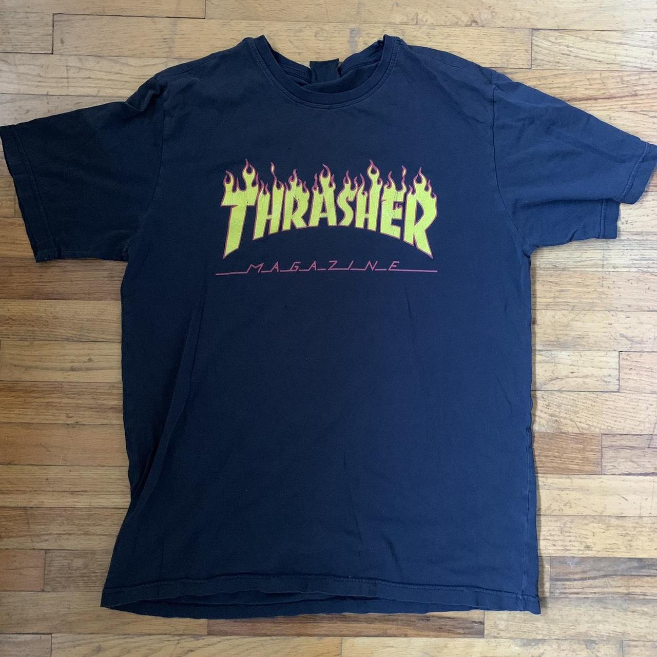 Y2K Thrasher shirt Tiny holes on the front Thrasher... - Depop