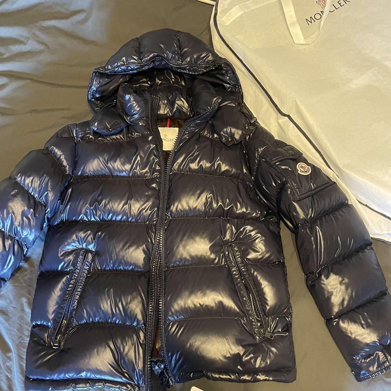 Moncler Men's Navy Coat | Depop