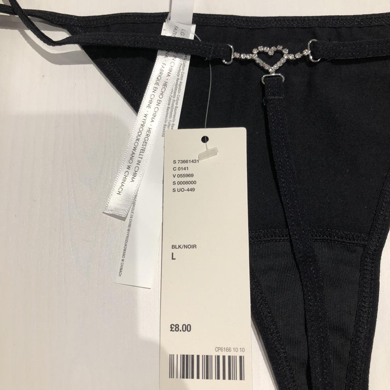 New: Urban Outfitters Black Diamante Chain G-String... - Depop