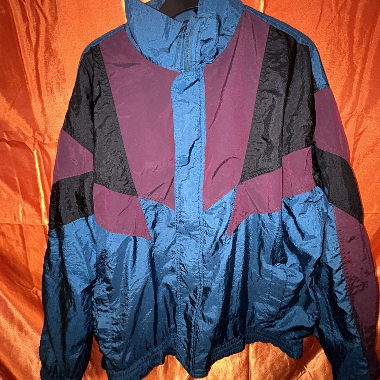 Vintage Teal and Purple Lavon Sportswear Full Zip... - Depop