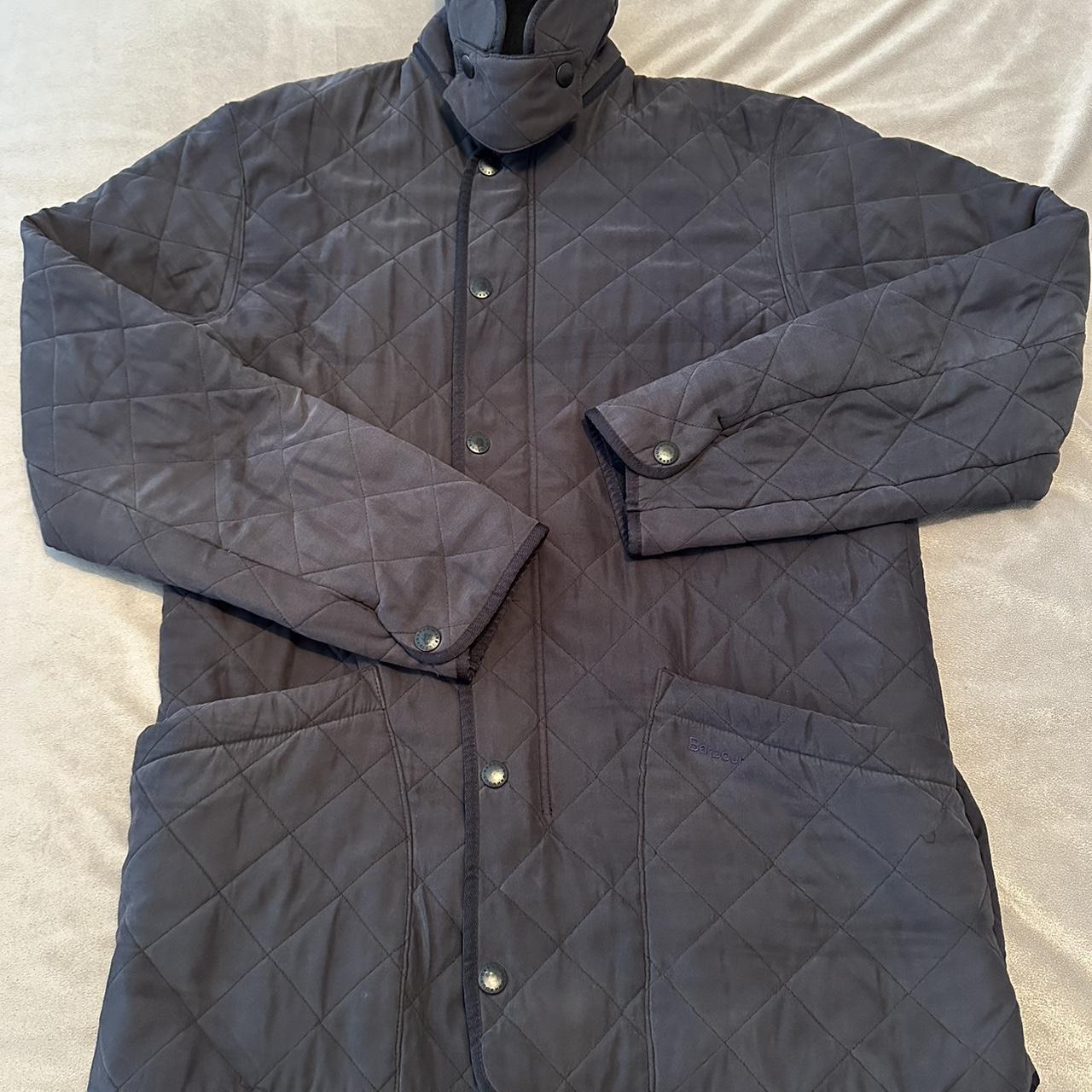 Barbour Men's Navy Coat | Depop